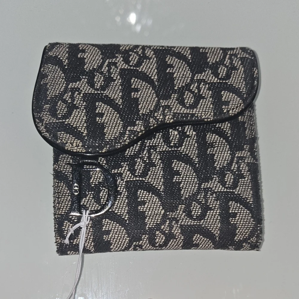 Dior Black and Tan Monogram Wallet